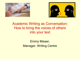 Academic Writing as Conversation
