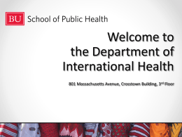 Welcome to the Department of International Health