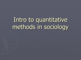 Intro to quantitative methods in sociology