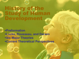 History of the Study of Human Development