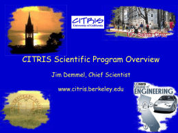 CITRIS Scientific Agenda - Computer Science Division