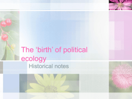 The `birth` of political ecology