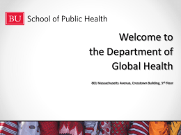Welcome to the Department of International Health