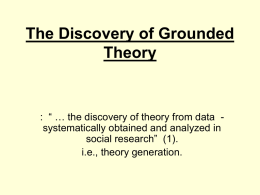 The Discovery of Grounded Theory