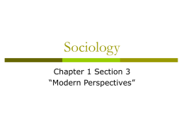 Sociology Chapter 1-3/4 Notes