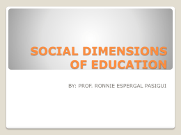 social dimensions of education
