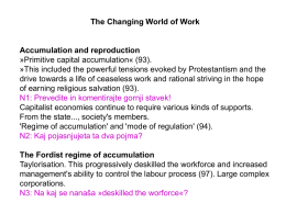 The Changing World of Work Accumulation and reproduction