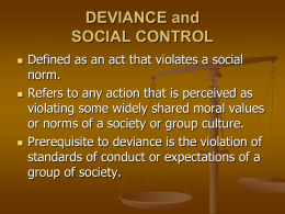 DEVIANCE and social control