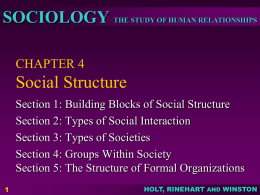 THE STUDY OF HUMAN RELATIONSHIPS SOCIOLOGY