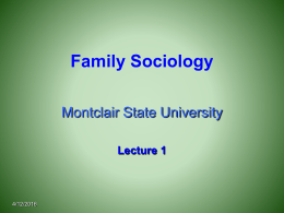 Sociological and Policy Perspectives on Families