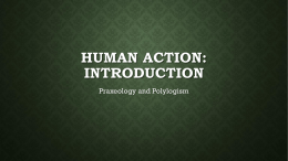 Human Action: Introduction