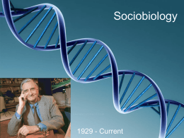 Sociobiology - Department of Sociology