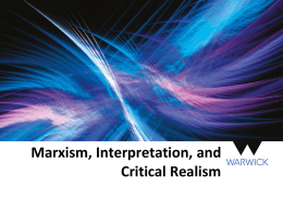 Marxism, Interpretation and Critical Realism