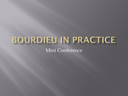Bourdieu in practice Introduction