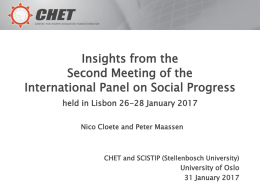 Insights from the Second Meeting of the International Panel