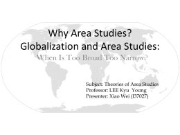 Globalization and Area Studies