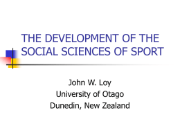 THE DEVELOPMENT OF THE SOCIAL SCIENCES OF SPORT