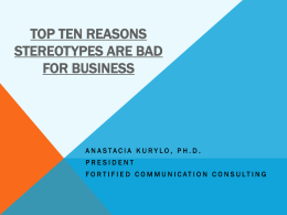Top Ten Reasons Stereotypes are Bad for Business