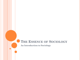 The Essence of Sociologyx