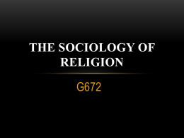 The Sociology Of Religion