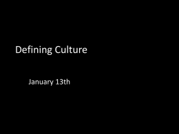 Defining Culture, Griswold 2013, Chapter One