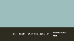 Stratification family and education Part 1