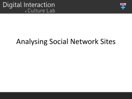 Analysing Social Network Sites