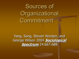 Sources of Organizational Commitment