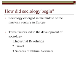 Origin of Sociology