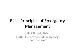 Basic Principles of Emergency Management