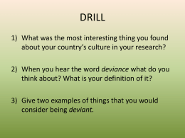 SOCIOLOGY - Introduction to Deviance PowerPoint