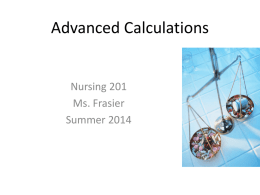Advanced Calculations
