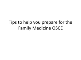 Tips to help you prepare for the Family Medicine OSCE