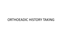 Orthopaedic history taking