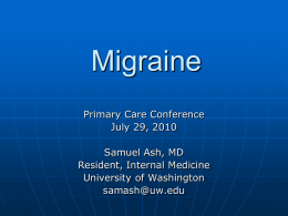 Migraine - University of Washington