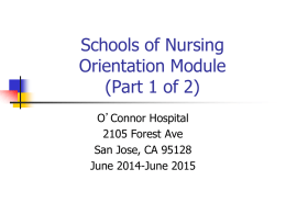 Schools of Nursing 2013 Orientation