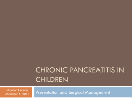 Chronic Pancreatitis in Children