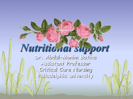 Nutritional support - Philadelphia University Jordan