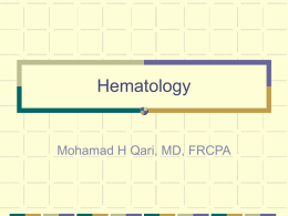 Hematology intro