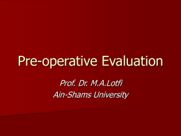 Preoperative Evaluation