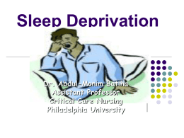 Sleep Deprivation - Philadelphia University Jordan