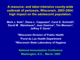 Evaluation of the Clinical and Economic Impacts of Pertussis