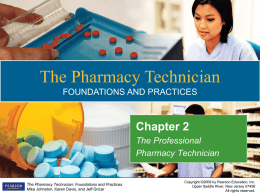 Chapter 2 The Professional Pharmacy Technician