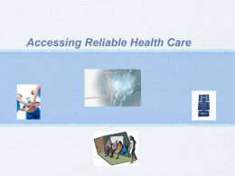 Accessing Reliable Health Care - Warren Hills Regional School