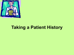 Taking a Patient History