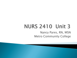 NURS 2410 Unit 3
