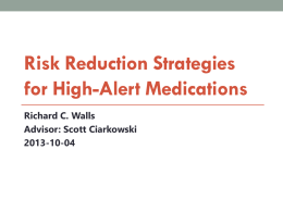Risk Reduction Strategies for High-Alert Medications
