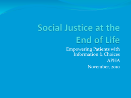 Social Justice at the End of Life