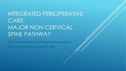 Integrated Perioperative Care: Major Non-Cervical Spine