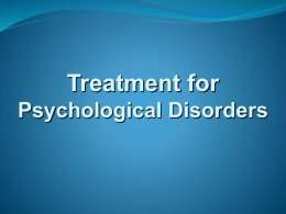 Psychological Disorders and Their Treatment